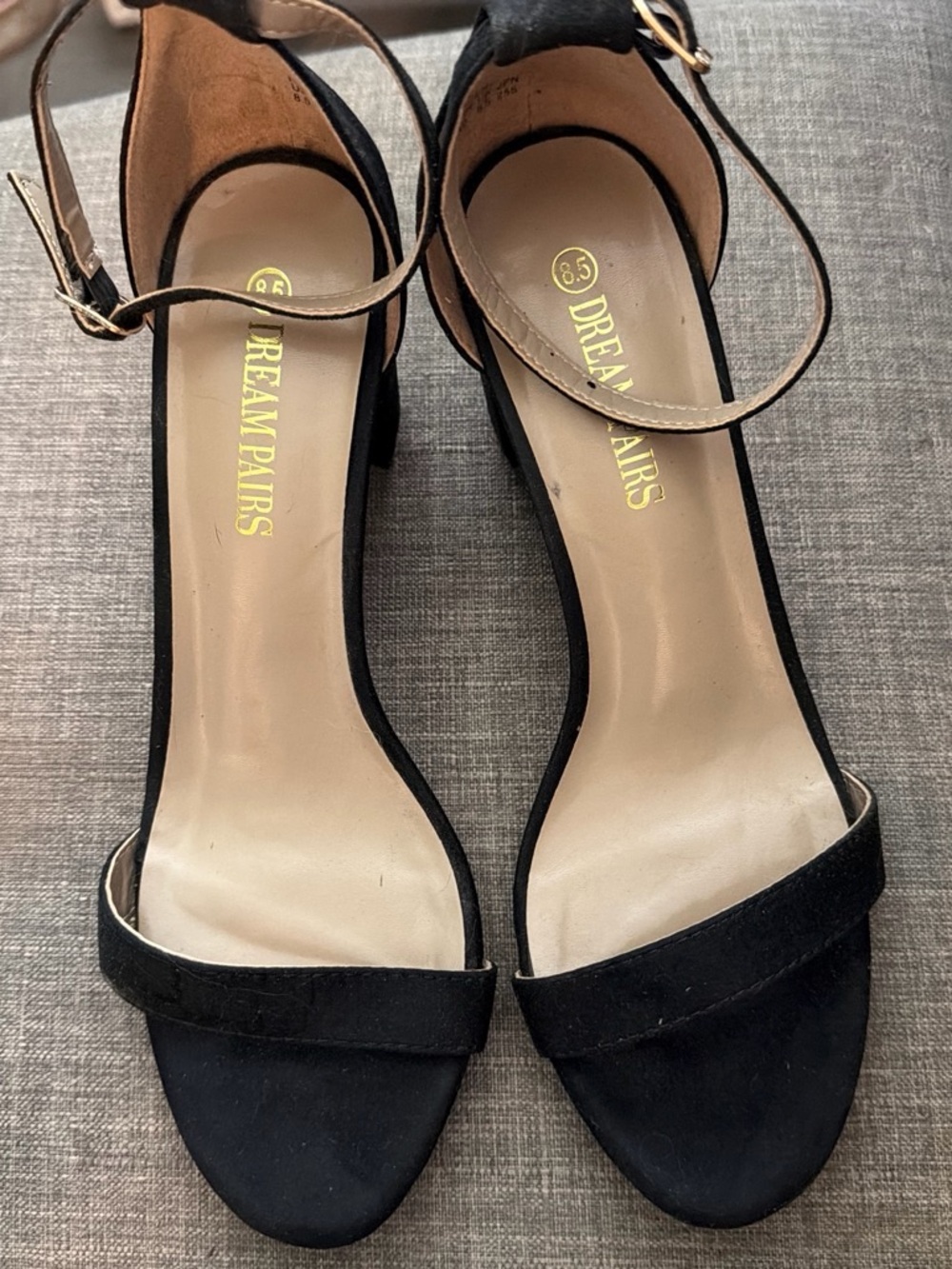 Dream Pairs Black Open-Toe Ankle Strap Heels